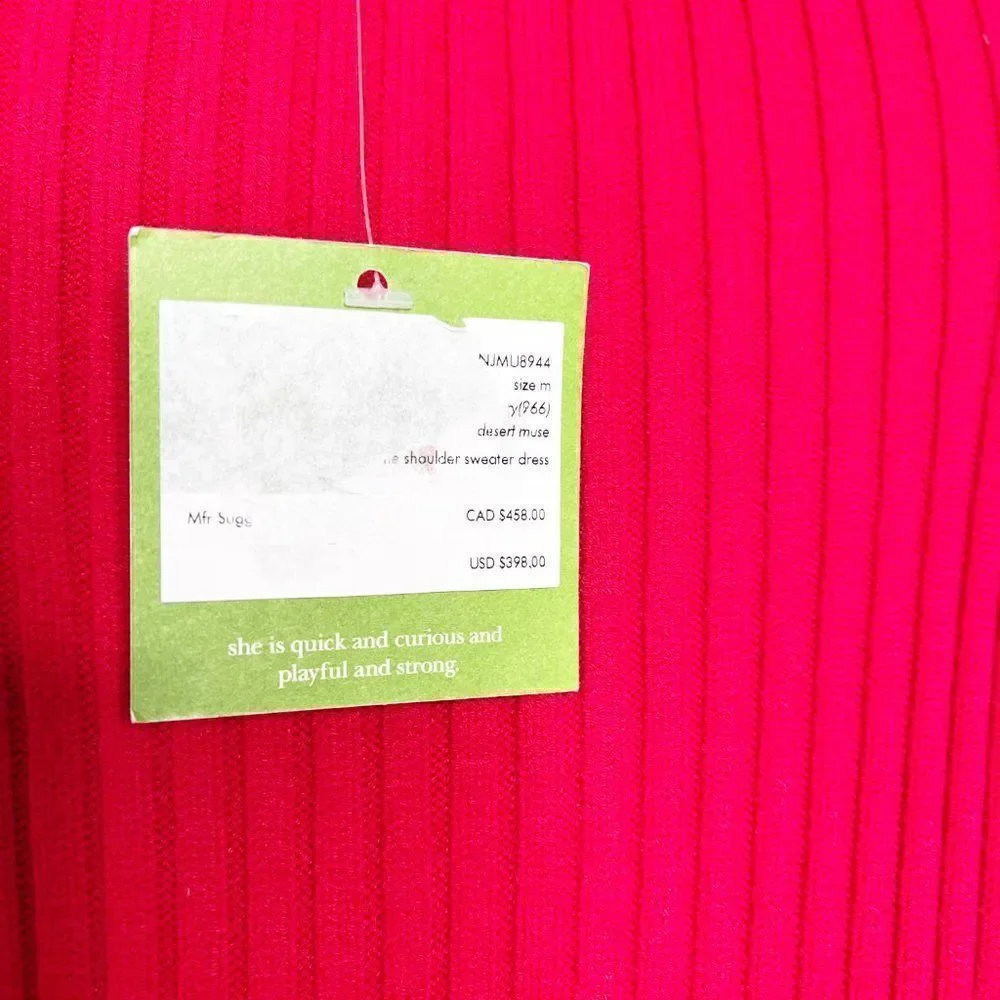 KATE SPADE Red Off The Shoulder Sweater Dress